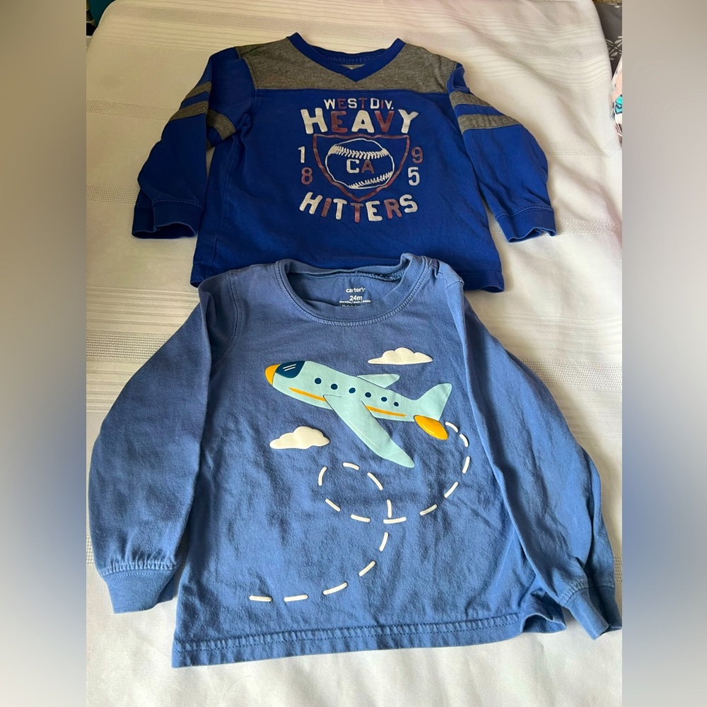 2 boys long sleeve tops size 24mths